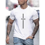 Suvine Essential Crew Neck T-s&auml;rk &ndash; pehme l&uuml;hikeste varrukatega meeste vabaaja T-s&auml;rk PEACE printiga, l&otilde;dvestunud, hingav klassikaline S