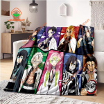 Jaapani anime Demon Slayer Multikakujuline pl&uuml;&uuml;sist tekk Kerge kodutekk diivanikate Kaasaskantav reisitekk soojendamiseks k&otilde;ikidel aastaaegadel 30x40in