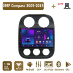Android Carplay Autoraadio JEEP Compass 2009-2016 jaoks Multimeediam&auml;ngija Pea&uuml;ksus Stereo GPS-navigatsioon BT WIFI 4+64GB 1+16GB