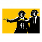 Graffitiplakat Banksy t&auml;navakunst Naljakas ahv l&otilde;uendimaal, prinditud seinakunst kodu magamistoa sisekujunduseks 20x30cm
