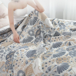 100% puuvillane tekk diivanvoodi tool diivanile, 4 kihiline puuvillane tekk KnitWoven Boho vooditekk, mitmek&uuml;lgne &uuml;lipehme dekoratiivne tekk naistele 150x200cm sinine