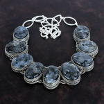 Larvikiit Kaelakee 925 Sterling H&otilde;be Kaelakee Reguleeritava Keti Kaelakee Vintage V&auml;&auml;riskivi Ehted K&auml;sitsi Valmistatud V&auml;&auml;rikas Kaelakee Aastap&auml;eva Kingitus