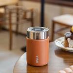 Isoleeritud mini roostevabast terasest termoskruus Mini termoveepudel, praktiline kingitus pruun