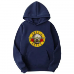 Meeste Guns N Roses Tr&uuml;kitud kapuutsid Puuvillane Hard Rock Band Meeste ja naiste Pullover Hip Hop Muusikariided XL tumesinine v&auml;rv