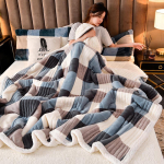 [Tasuta kohaletoimetamine] Uus paks lambavillast tekk: Mugav kolmekihiline sametine soojus 100x150cm Nap Blanket ~2kg