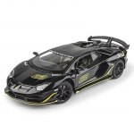 1/24 Lamborghini Aventador SVJ63 Superauto Sulamist Auto Valatud M&auml;nguautod & M&auml;ngus&otilde;idukid Autoplaat Heli ja Valgus T&otilde;mba Tagasi Autod M&auml;nguasjad Lastele Kingitused must
