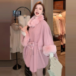 Imitatsioonmink Sall &Scaron;aal Jakk Naiste Aasta S&uuml;gis ja Talv Uus Maagiline Retro Kohev Keep Imitatsioonkarusnahast Pealisr&otilde;ivas One size white