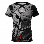 Tattoo Ja Retro Knights Templar Disain Prindi Meeste T-s&auml;rgid Suvised pol&uuml;estrist l&uuml;hikeste varrukatega meeste topid Crusader Soldier R&otilde;ivad S