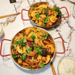 Hispaania roostevabast terasest kahe k&auml;epidemega mereannipott riisi piknikutaldriku pott Korea l&auml;&auml;ne toidutaldriku suupistealus diameter 20cm