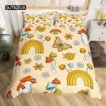 Vikerkaarega tekikott Kawaii troopiliste puuviljadega voodipesukomplekt Ananass Kiivi Sidrun S&otilde;&otilde;rik Apelsin Kirss Maasikas Tekikott EU single(135x200cm)