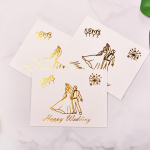 48pcs Mini Gold Embossed Thank you Card Valentine Happy Birthday Christmas Party Wedding Invitations Letter Greeting Cards