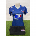 TAI rahvuslik v&otilde;rkpall, naiste v&otilde;istkondlik treening JERSEY CHEER prindiversioon Quick Dry V-kaelusega l&uuml;hikeste varrukatega vormiriietus Tai lipu logo Sport siseruumides M