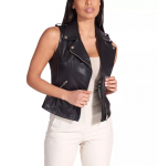 Must l&auml;&auml;ne n&ouml;&ouml;pkinnitusega vestmantel lambanahast nahast klassikaline naiste k&auml;sitsi valmistatud vest 3XL must