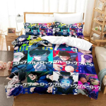 Moodne 3D-prindiga anime voodipesukomplekt Bluelock Voodipesukomplekt &Uuml;heinimese Twin T&auml;iskasvanu Queen King Suuruses Voodikomplekt T&auml;iskasvanu Laste Magamistoa Tekikoti Komplektid AU Single 140x210cm