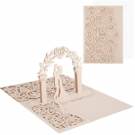 10 pakki 3D &otilde;&otilde;neskaarte Pulmakutse aastap&auml;eva h&uuml;pikaknakaardid, millel on unikaalne pruut ja peigmees, kes hoiavad k&auml;est kinni pulmapeol pruutpaari jaoks kuld