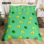 Avokaado Tekikoti Komplekt Avokaadod Voodipesukomplekt Armsad Puuviljad Tekikott Queen Troopiline Botaaniline Koomiks Pol&uuml;ester Tepitud Kate EU single(135x200cm)
