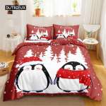 Penguin tekikott Antarktika loomad tekikott lastele poistele t&uuml;drukutele koomiksistiilis kahekordse suurusega talvekuningas pol&uuml;ester Qulit kate EU single(135x200cm)