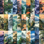 30 tk Hiina maastiku j&auml;rjehoidja Kirjanduslik klassikaline kaunistus Lugemisleht M&auml;rgi raamatuid M&auml;rgi &otilde;pilastele loomingulised kinkekaardid