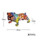 Loominguliselt maalitud v&auml;rviline buldogi chihuahua koerakuju elutoa kaunistused kodune veinikapp Kontorikaunistused Vaigust k&auml;sit&ouml;&ouml; kingitus