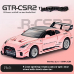 1:32 Nissan GTR-CSR2 Sulamist Sportauto Valatud Metallist Mudel Heli ja Valgusega Tagasit&otilde;mmatav M&auml;nguasi Kollektsioon V&auml;ljapanek Kaunistused Dekoratsioon Kingitus Poiste M&auml;nguasi roosa