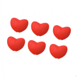 6 Pack Silicone Caps for Knitting Needles 3 mm Hole Heart Design punane