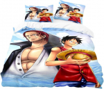Anime &Uuml;HE T&Uuml;KI Voodipesukomplekt Ruffy Tekikate 3D-tr&uuml;kiga Tekikate Padjap&uuml;&uuml;r Lastele Poistele Teismelistele Magamistoa Kaunistus 135x200cm-2pcs