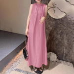 ZANZEA Suvine vabaaja kaelarihm varrukateta avar pikk kleit M