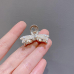 Korean Sweet Pearl Bow Hairpin: Elegant Metal Clip & Minimalist Hair Accessory for Women Rabbit Ears