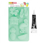 Moule en silicone Summer + Stylo de gla&ccedil;age noir