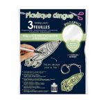 Feuilles de Plastique dingue - GRAINE CREATIVE - 26x20 cm - Phosphorescent - Set de 3 - DIY valge