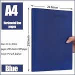 640/400/240/160 lehek&uuml;lge &uuml;lipaksu joonega &otilde;pilasp&auml;evik m&auml;rkmik kontoritarvete A4/A5/A6 PU nahast &auml;rit&ouml;&ouml; m&auml;rkmik A4 Darkblue 400page