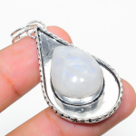 Rainbow Moonstone Handmade 925 Sterling Silver Jewelry Pendant 2.09 e1k69