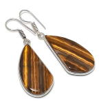 Tiger Eye Handmade 925 Sterling Silver Jewelry Earring 1.97 g8j27