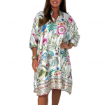 Yousheng Naiste Pluss Suuruses Boho Kleit Lillemustriga L&uuml;hikeste Varrukatega N&ouml;&ouml;bitav V-kaelusega Kleit P&otilde;lvepikkuses Suvine Vabaaja S&auml;rk-kleit S roosa