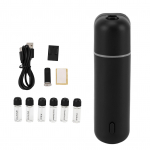 Kaasaskantav auto difuusor koos 6 pudeli 5 ml eeterliku &otilde;liga, 5V USB-pistik, Plug and Play, liikumisanduriga auto must
