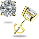 Jewels Prim 1.0 ct &uuml;mmargune laborikasvatatud teemant 14k kollasest kullast k&otilde;rvar&otilde;ngad kruviga tagant kingitus 15MM kollane