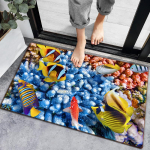 3D Veealune Kala Vannimatt 4 Suurust Flanellist Pealispind Lateksist T&auml;ppidega, Kiiresti Imav Uksematt Du&scaron;i Sissep&auml;&auml;suks Magamistuppa 40x60cm