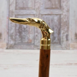 93.98 cm Walking Stick Dog Greyhound Brass Cane Hunter Walking Stick Gift for Grandfather Father Wooden Cane Art Deco