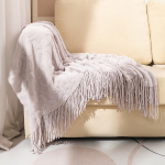 Ameerika stiilis kootud žakaarmustriga viskepleed diivanile, kontorisse, uinakuks v&otilde;i reisimiseks 127x180CM with Tassels, 550g