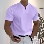 Suvine meeste T-s&auml;rk &uuml;hev&auml;rviline V-kaelusega l&uuml;hikeste varrukatega vaba vaba aja s&auml;rk L&uuml;hikeste varrukatega, kiirelt kuivav lahtine pullover Top Igap&auml;evased riided, suur suurus S lilla
