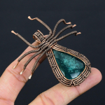 Blue Baltic Amber Handmade Copper Wire Wrap Spider Pendant 2.56 w8g53