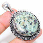 Ruby in Fuchsite Ethnic Handmade 925 Sterling Silver Jewelry Pendant 2.05 w7C57