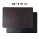 Inmos 4tk Veisenaha stiilis Veekindel ja &Otilde;likindel Kunstnahast Lauamatt Kahepoolne Ristk&uuml;likukujuline Taldrikualus Pesuvaba Disain 43x30cm&Rectangular black