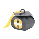 24 tk musta m&uuml;tsi stiilis l&otilde;petamispeo kommikarbi pakend kinkekarp