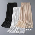 3 tk alusseeliku modaalne naiste poolpikk seelik pitsist libisev siseriietus l&uuml;hike seelik naiste poolpikk kleit alusseelik One Size