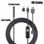 Uus T&ouml;&ouml;stuslik Endoskoopkaamera Ip67 Veekindel 5.5mm 7mm 3 In1 Android Telefonile PC USB Endoskoop Minikaamera 6 LEDiga Reguleeritav must