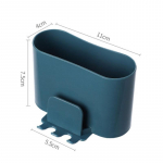 Hambaharja hoidik Punch-free seinale paigaldatav pardel hambapasta suuvee tassihoidja MIT valge