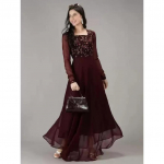 Naiste disaineriga tikitud georgette kurta India peokleit Anarkali kurti kleit VF-1900984a 2XL-44