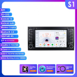 Hizpo Intelligentne 2DIN Android 13 Autoraadio Multimeedia Video M&auml;ngija VW Volkswagen Touareg 2004 - 2011 Transporter Navigatsioon GPS Carplay 4G BT S1 8Core 3G 32G AI