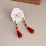 Hiina stiilis Hanfu etnilised k&otilde;rvar&otilde;ngad punase veepiisa ripatsiga k&otilde;rvaklamber pandlaga pikk klassikaline retro k&otilde;rvar&otilde;ngas ehte kingitus